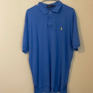 Blue Polo collar shirt classic fit.